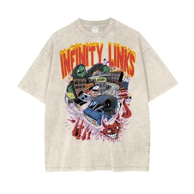 Infinity Links Temptations Acid Wash Oversize T-Shirt - 250 GSM - Heretic - s Streetwear - 100% Cotton Shirt - Casual Streetwear -  product_type