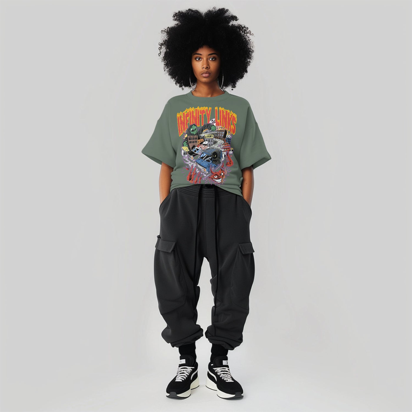 Infinity Links Temptations Acid Wash Oversize T-Shirt - 250 GSM - Heretic - s Streetwear - 100% Cotton Shirt - Casual Streetwear -  product_type