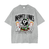 Infinity Links Vibes Oversize Snow Washed Graphic T-shirt - Heretic - s Streetwear - Cotton T-shirt - graphic T-shirt -  product_type