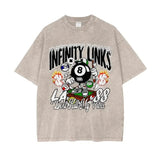 Infinity Links Vibes Oversize Snow Washed Graphic T-shirt - Heretic - s Streetwear - Cotton T-shirt - graphic T-shirt -  product_type