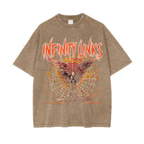 Oversize Snow Washed T-Shirt - Light Brown / S