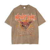 Infinity Links Web Oversize Snow Washed T-Shirt - Heretic - s Streetwear - Casual Fashion - Casual Streetwear -  product_type