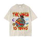 Acid Wash Oversize T-Shirt - 250 GSM - Apricot / S