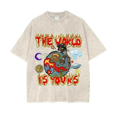 Infinity Links World Acid Wash Oversize T-Shirt - 250 GSM - Heretic - s Streetwear -  product_type