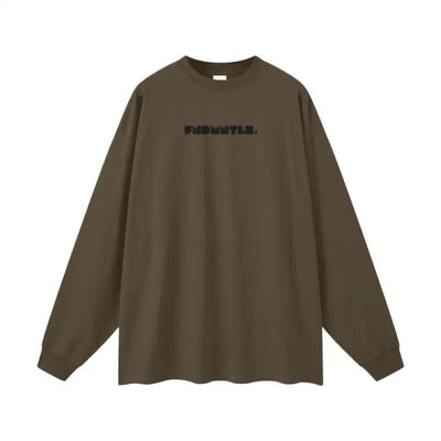 Logo Heavyweight Earth Tone Long Sleeve Graphic T-shirt - Heretic - s Streetwear - casual wear - cotton t-shirt -  product_type