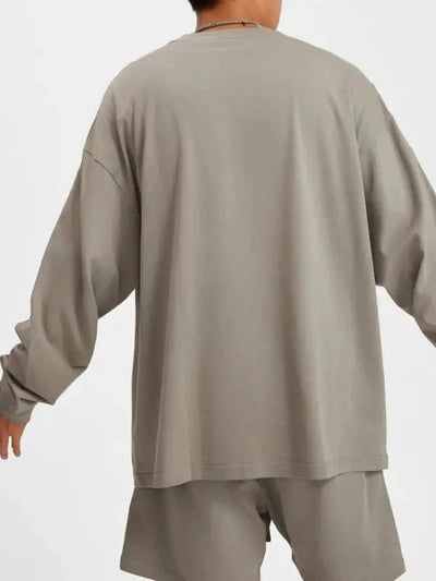 Logo Heavyweight Earth Tone Long Sleeve Graphic T-shirt - Heretic - s Streetwear - casual wear - cotton t-shirt -  product_type