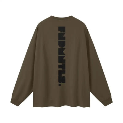 Logo Heavyweight Earth Tone Long Sleeve Graphic T-shirt - Heretic - s Streetwear - casual wear - cotton t-shirt -  product_type