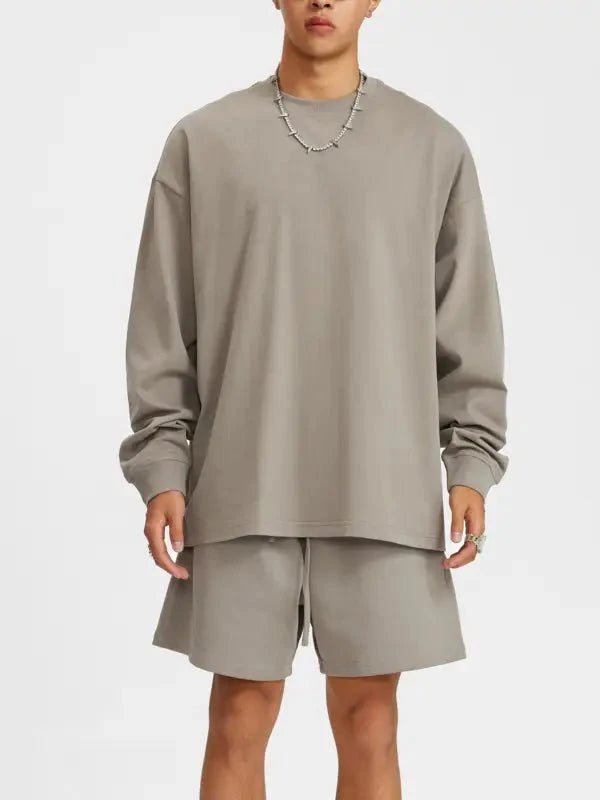 Logo Heavyweight Earth Tone Long Sleeve Graphic T-shirt - Heretic - s Streetwear - casual wear - cotton t-shirt -  product_type