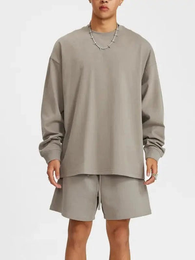 Logo Heavyweight Earth Tone Long Sleeve Graphic T-shirt - Heretic - s Streetwear - casual wear - cotton t-shirt -  product_type