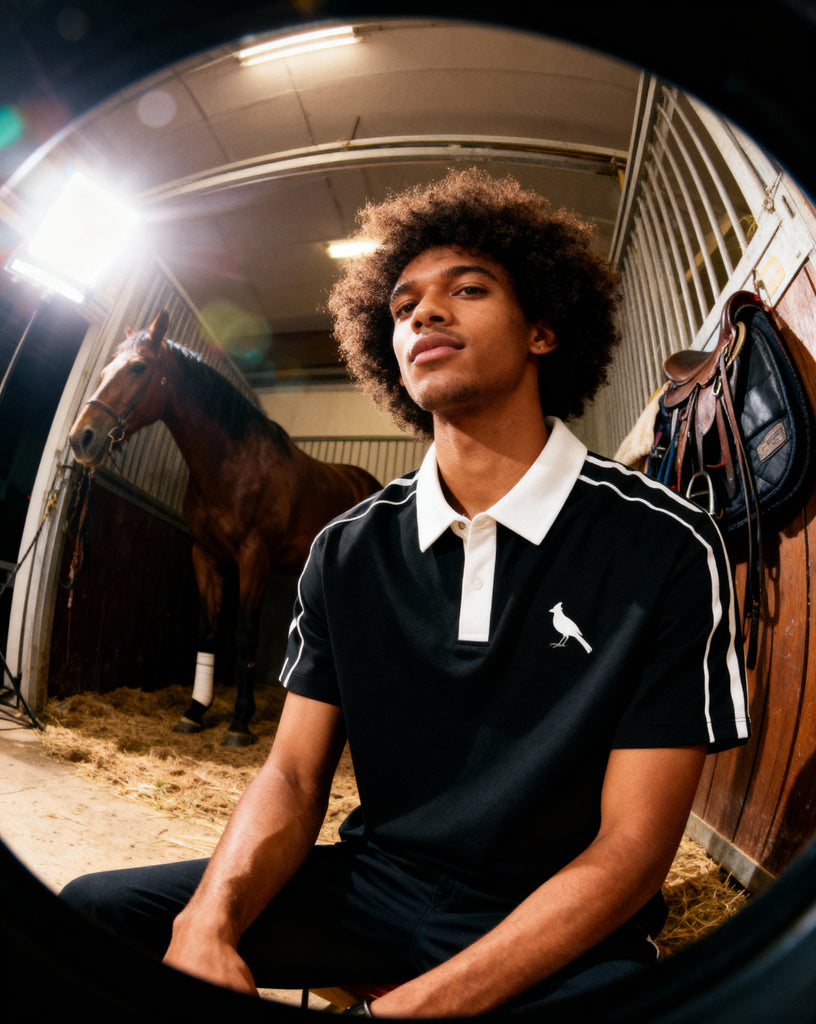 Contrast Collar Short-Sleeve Polo Shirt