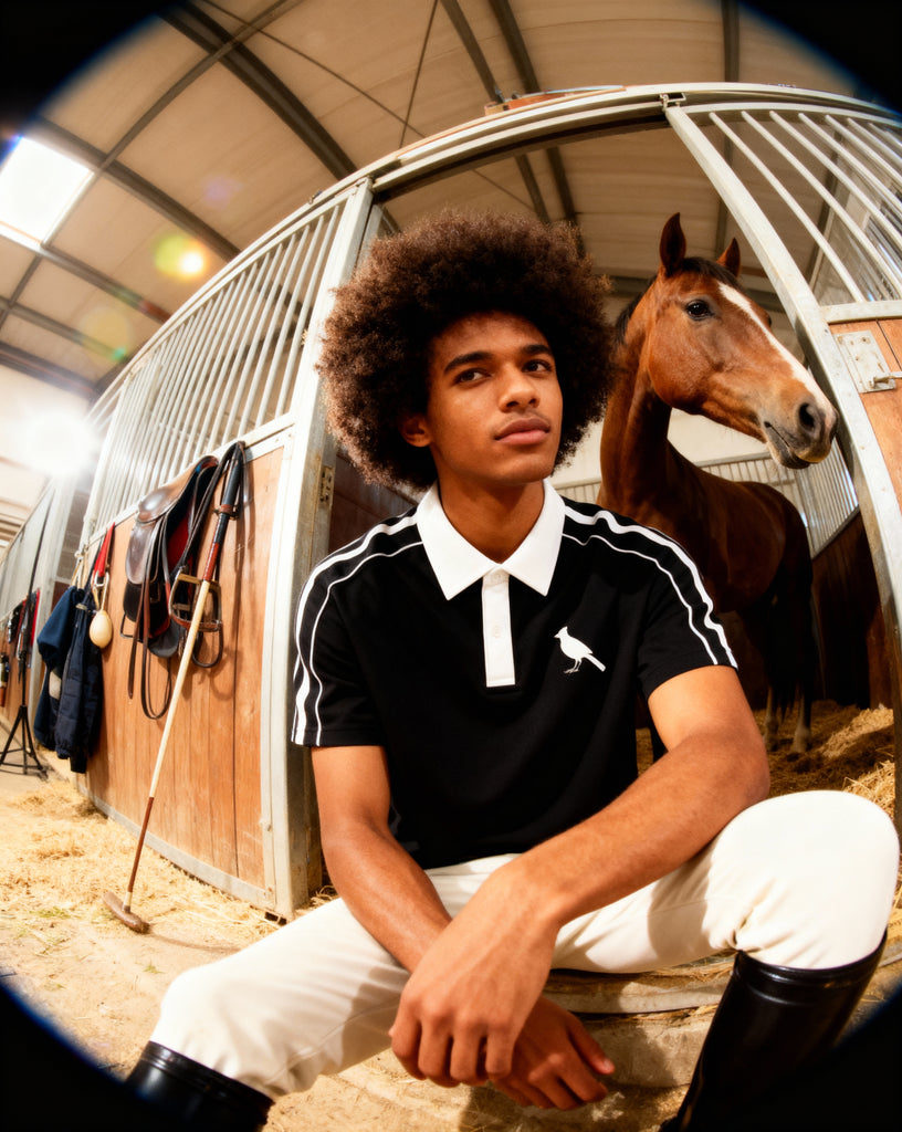 Contrast Collar Short-Sleeve Polo Shirt