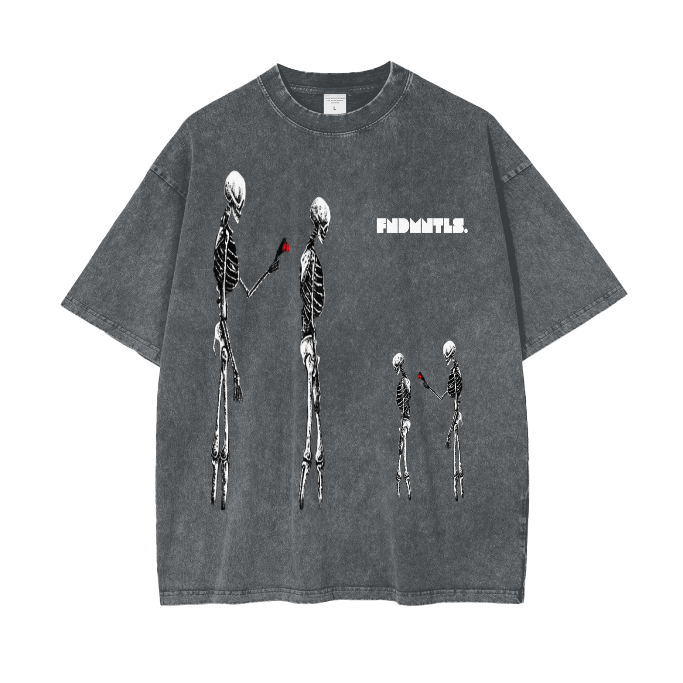 Nephilim Oversize Snow Wash Black Graphic Tee - Heretic - s Streetwear - Cotton - Graphic T-Shirt -  product_type