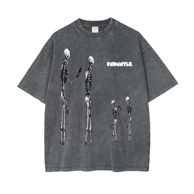 Nephilim Oversize Snow Wash Black Graphic Tee - Heretic - s Streetwear - Cotton - Graphic T-Shirt -  product_type