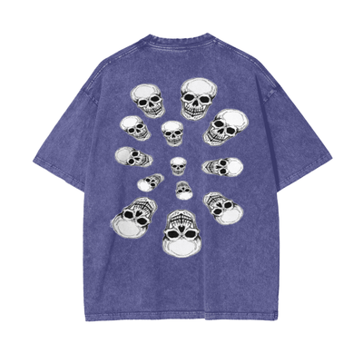 Nephilim Oversize Snow Wash Black Graphic Tee - Heretic - s Streetwear - Cotton - Graphic T-Shirt -  product_type