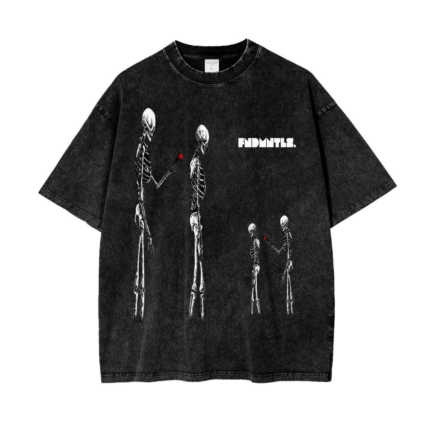 Nephilim Oversize Snow Wash Black Graphic Tee - Heretic - s Streetwear - Cotton - Graphic T-Shirt -  product_type