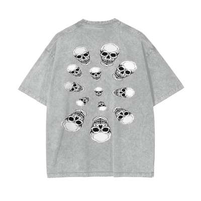 Nephilim Oversize Snow Wash Black Graphic Tee - Heretic - s Streetwear - Cotton - Graphic T-Shirt -  product_type