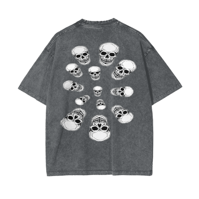 Nephilim Oversize Snow Wash Black Graphic Tee - Heretic - s Streetwear - Cotton - Graphic T-Shirt -  product_type