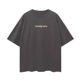 Infinity Links Let Happiness Bloom Oversize Deep Drop Shoulder Tee - 190 GSM Dark Gray / S