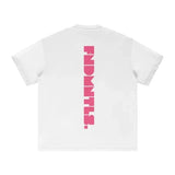 FNDMNTLS. Pink Logo Heavyweight Earth Tone Graphic T-Shirt