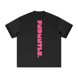 FNDMNTLS. Pink Logo Heavyweight Earth Tone Graphic T-Shirt