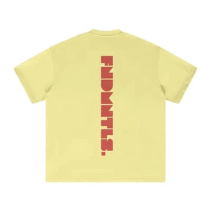 FNDMNTLS. Red Logo Heavyweight Earth Tone Graphic T-Shirt