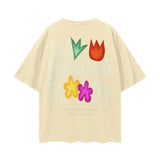 Infinity Links Let Happiness Bloom Oversize Deep Drop Shoulder Tee - 190 GSM