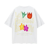 Infinity Links Let Happiness Bloom Oversize Deep Drop Shoulder Tee - 190 GSM
