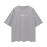 Infinity Links Let Happiness Bloom Oversize Deep Drop Shoulder Tee - 190 GSM Light Gray / S