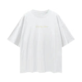 Infinity Links Let Happiness Bloom Oversize Deep Drop Shoulder Tee - 190 GSM Lucent White / S