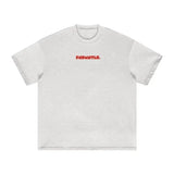 FNDMNTLS. Red Logo Heavyweight Earth Tone Graphic T-Shirt Oat Gray / XS