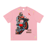 FNDMNTLS. Ricky Hayden Ducatti Paint Splatter Graphic T-Shirt Pink / S