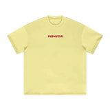 FNDMNTLS. Red Logo Heavyweight Earth Tone Graphic T-Shirt Yellow / XS