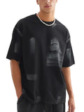 Unisex black Rositas Butterfly Hand Brushed Graphic T-shirt with unique hand-painted butterfly design, made of 100% premium cotton, featuring a relaxed fit and short sleeves.