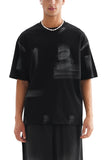 Black unisex Rositas Butterfly hand brushed graphic t-shirt made of premium cotton with a relaxed fit and artistic butterfly design.