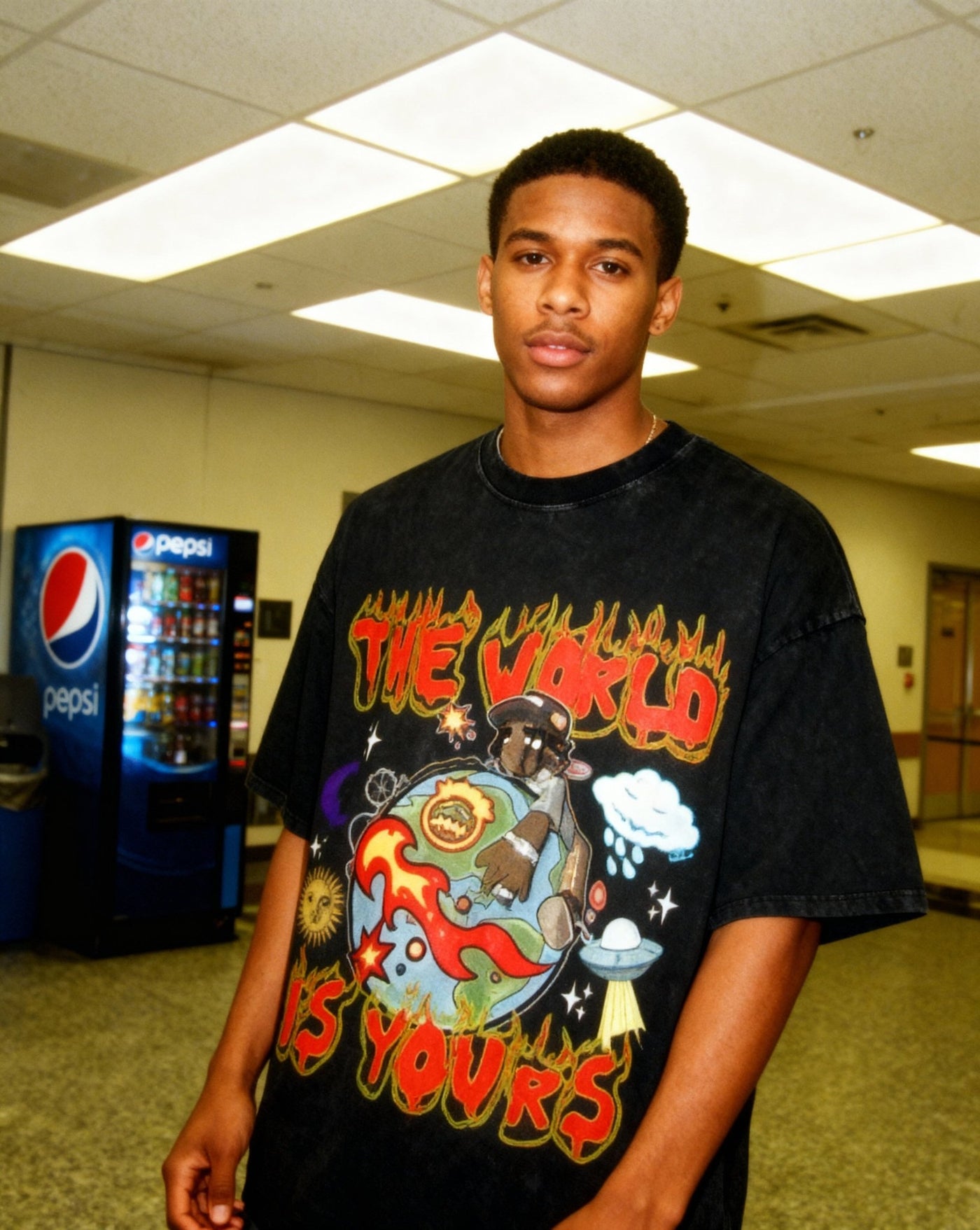 The World is Yours Acid Wash Oversize T-Shirt - Heretic - s Streetwear -  product_type