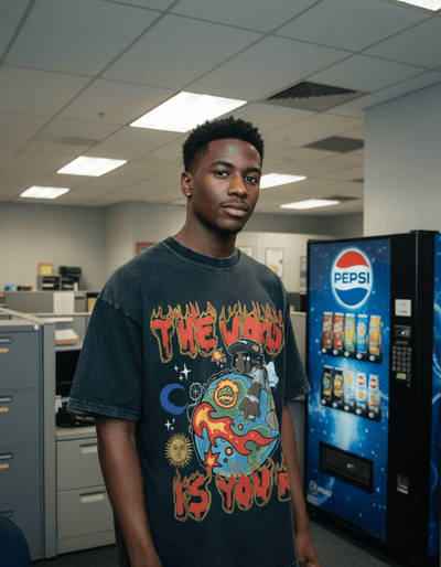 The World is Yours Acid Wash Oversize T-Shirt - Heretic - s Streetwear -  product_type